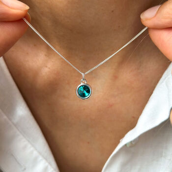 December Birthstone Crystal Necklace In Sterling Silver, 8 of 8