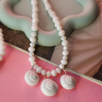 White Shell Necklace And Bracelet Set, 2 of 7