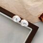 Fiji Ivory Silver Pearl Charm Stud Gift Earrings, thumbnail 2 of 4