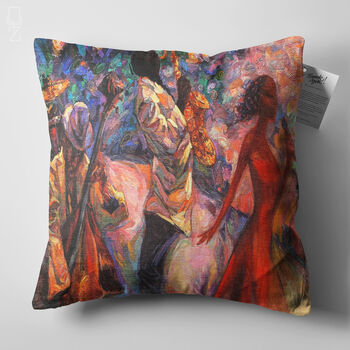 Abstract Jazz Music Themed Oil Painting Cushion Cover, 5 of 7