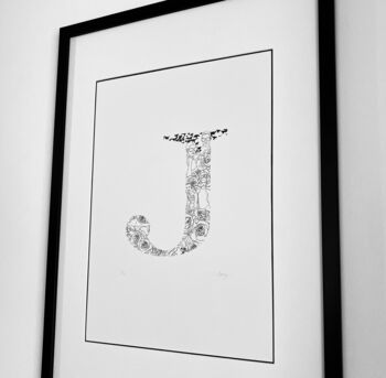 'Letter J' Linear Illustration Print, 5 of 7