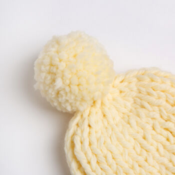 Kids Pom Pom Beanie Hat Knitting Kit, 4 of 7