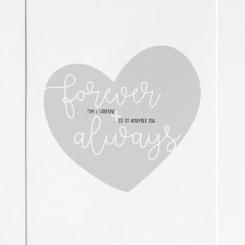Personalised 'Forever And Always' Heart Print, 4 of 8