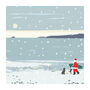 Father Christmas Surfing Christmas Card Pack Of Five, thumbnail 2 of 2