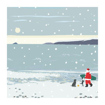 Father Christmas Surfing Christmas Card Pack Of Five, 2 of 2