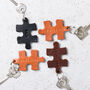 Personalised Leather Jigsaw Keyring, thumbnail 1 of 7