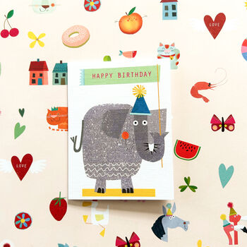 Happy Birthday Elephant Mini Card, 3 of 5