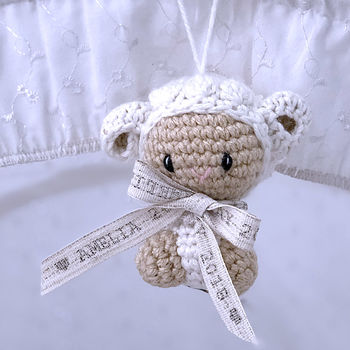 Barbra Lamb Knitted Hanging Decoration Personalised, 8 of 10