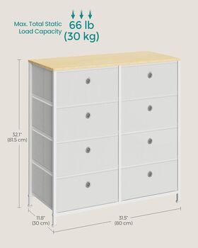 Chest Of Drawers Storage Unit Easy Pull Fabric Drawers, 12 of 12