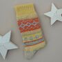 Wool Blend Nordic Socks In Yellow, thumbnail 1 of 2