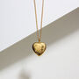 Scroll Heart Ashes Urn Necklace 18 K Gold Plated Silver, thumbnail 2 of 6