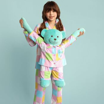 Emily Hug Me Girls Pyjama Set With Matching Mega Size Teddy Bear, 2 of 5