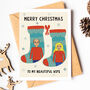 Personalised Couple Christmas Stocking Card, thumbnail 4 of 4
