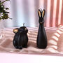 G Decor Black And Gold Velvet Sculptural Hare And Bunny Decorative Form Candle, thumbnail 2 of 6