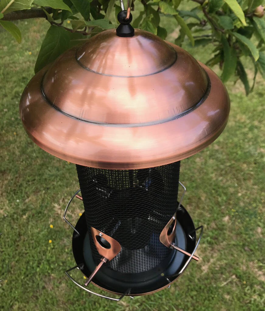 giant copper seed bird feeder by garden selections