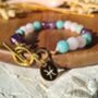 Rose Quartz And Amethyst Astrology Crystal Bracelet, thumbnail 4 of 9
