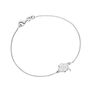 Sterling Silver Four Leaf Clover Seven Inch Bracelet, thumbnail 2 of 3