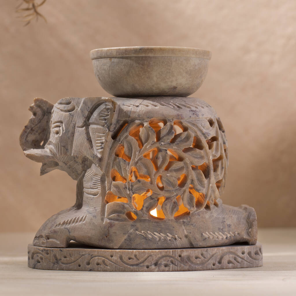Sitting Elephant Oil Burner For Aromatherapy, 1 of 3