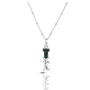 Solid Silver I Initial Necklace With Green Marble, thumbnail 1 of 6