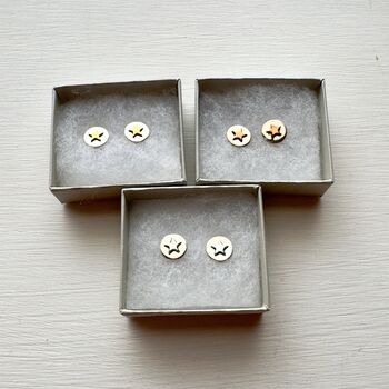 Star Stud Earrings With Silver Rose Or Gold Colour Star, 10 of 10