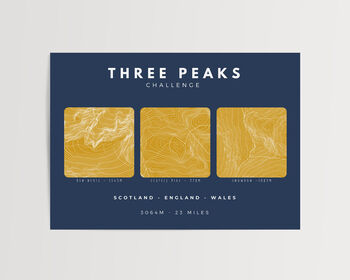 Three Peaks Challenge Personalised Print, 4 of 10