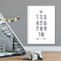 Numbers Grey Scandi Nursery Print, thumbnail 1 of 5