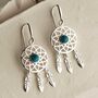 Sterling Silver Gemstone Dream Catcher Earrings, thumbnail 7 of 9