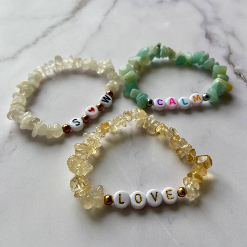 Personalised Crystal Energy Bracelet By The Bead Jar ...