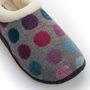 Florence Grey Pink Purple Spot Women's Slippers Indoor/Garden Shoes, thumbnail 9 of 9