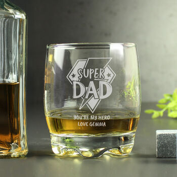 Personalised Super Dad Tumbler Glass, 2 of 3