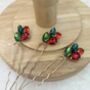 Red And Green Crystal Hair Pins, thumbnail 1 of 6