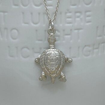 Personalised Solid Silver Turtle Necklace, 3 of 6