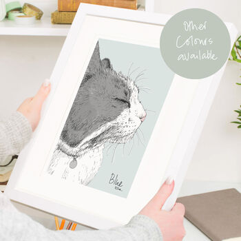 Personalised Hand Drawn Pet Cat Portrait, 2 of 12