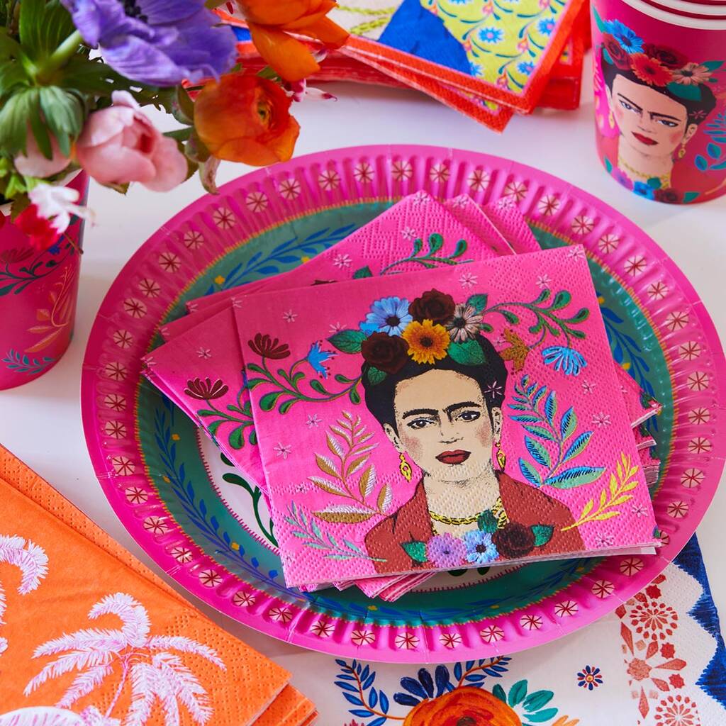 Twenty Pink Frida Kahlo Paper Napkins By HELLO LOVELY