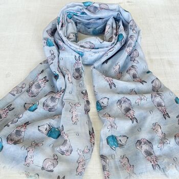 Bunny Rabbit Sketches Scarf, 2 of 6