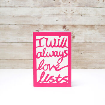 'I Will Always Love Lists' Notebook, 3 of 5