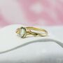 Dainty Green Amethyst Gold Ring, thumbnail 3 of 7