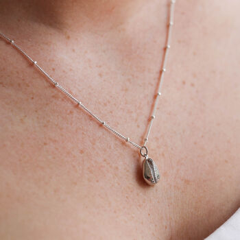Moka Sterling Silver Shell Pendant Necklace, 2 of 4