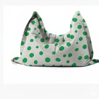 Hand Painted And Re Purposed Linen Large Floor Cushion Polka Dot, 10 of 12