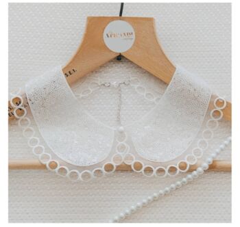 The White 'Spangle Spangle' Sequin Peter Pan Collar, 2 of 4