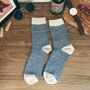 Mens Wool Socks Chevron Check Groomsmen Socks, thumbnail 2 of 9