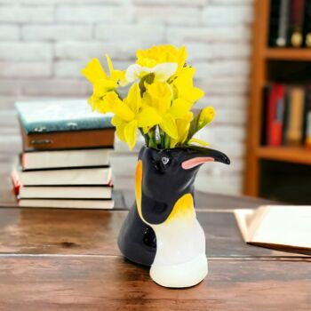 Hand Painted Ceramic Penguin Head Storage Vase, 2 of 5