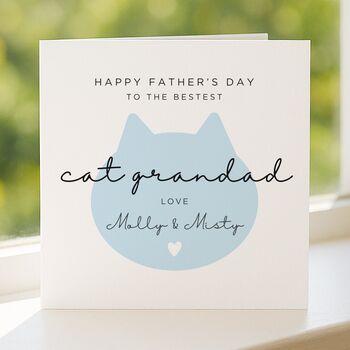 Personalised Cat Grandad Father's Day Card, 4 of 7