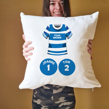 Personalised Football Family Cushion Gift, 6 of 7