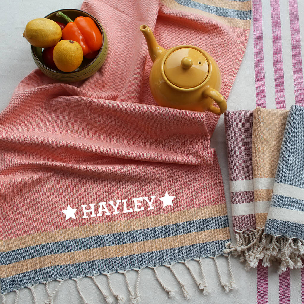 Personalised Soft Cotton Tea Towel And Tablecloth, 1 of 11