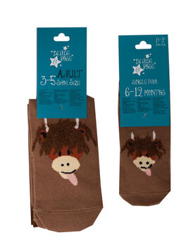 Neutral Highland Cow Adult Socks, 2 of 3
