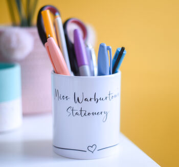 Teacher's Personalised Name Pencil Pen Pot Gift, 4 of 6