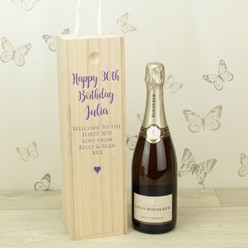Personalised Any Text Wooden Bottle Box, 2 of 4