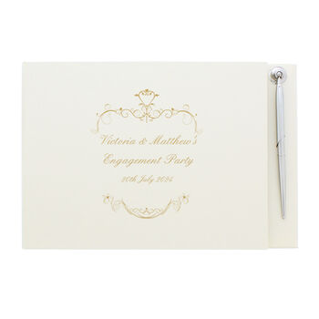 Personalised Gold Ornate Swirl Guest Book, 4 of 5