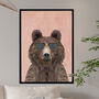 Custom Personalised Bear Wearing Glasses Art Print, thumbnail 3 of 5